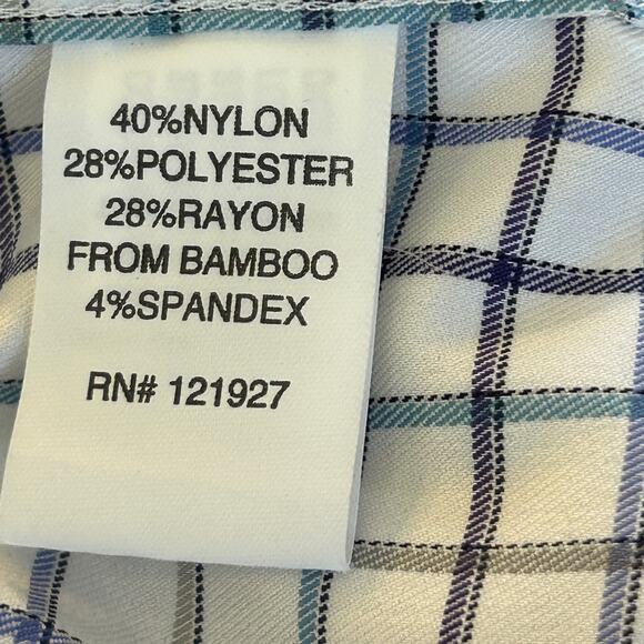 Johnnie-O Polo Shirt Mens Large White Blue Purple Plaid Prep-Formance Stretch - Picture 12 of 14